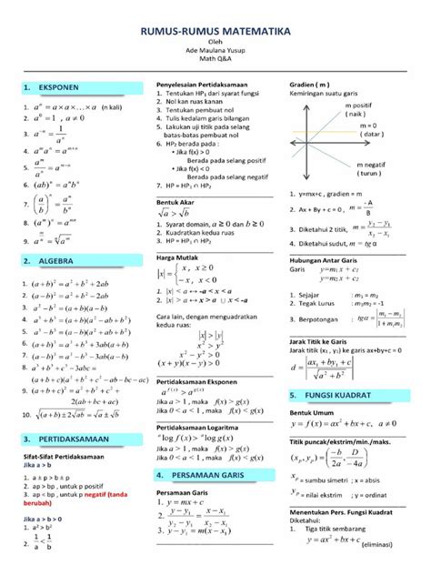 Rumus Matematika Dasar-1 | PDF