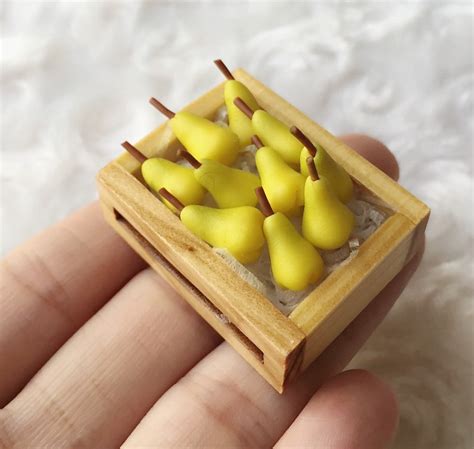 Miniature Pears in the Wooden Trayminiature Pearsdolls | Etsy