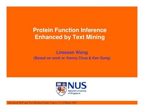 (PDF) Protein Function Inference Enhanced by Text Miningwongls/talks ...