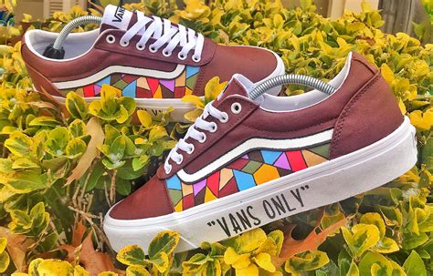 CUSTOM VANS SHOES Old Skool Hand Crafted Shoe Art Shoe Men Shoe Women Paint Glass Mosaic - Etsy