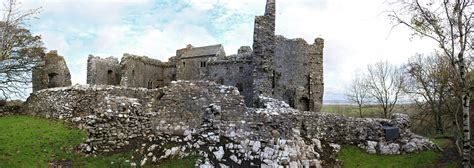 Photographs of Weobley Castle, Swansea, Wales: Panorama, from the south