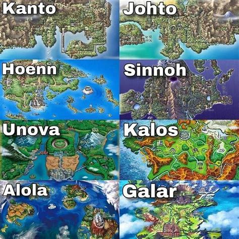 Pokemon - Regions | Pokemon regions, Pokemon, Pokémon heroes