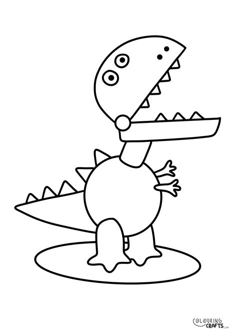 George Pig & Dinosaur Colouring Page - Colouring Crafts