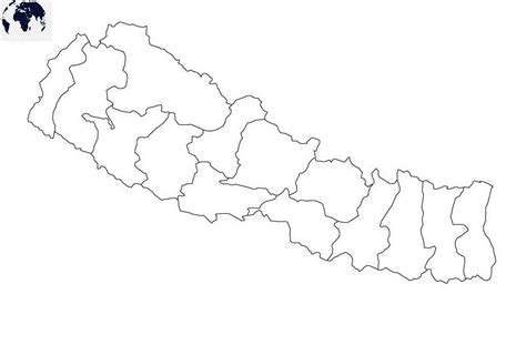 Printable Blank Nepal Map with Outline, Transparent Map Unesco World Heritage Site, World ...