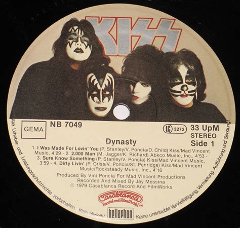 KISS Dynasty American Glam Rock Album Cover Gallery & 12" Vinyl LP Discography Information # ...