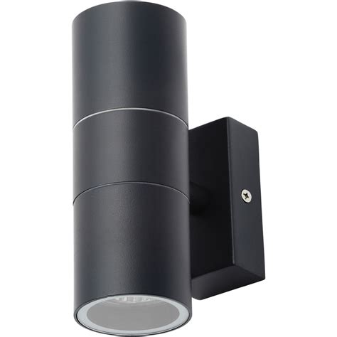 IP44 Up & Down Black Wall Light 2 x GU10 35W Or LED