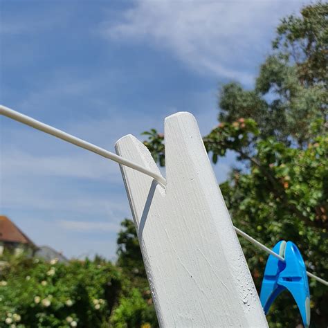 Washing Clothes Line Prop Pole Daisy White Wooden - Etsy