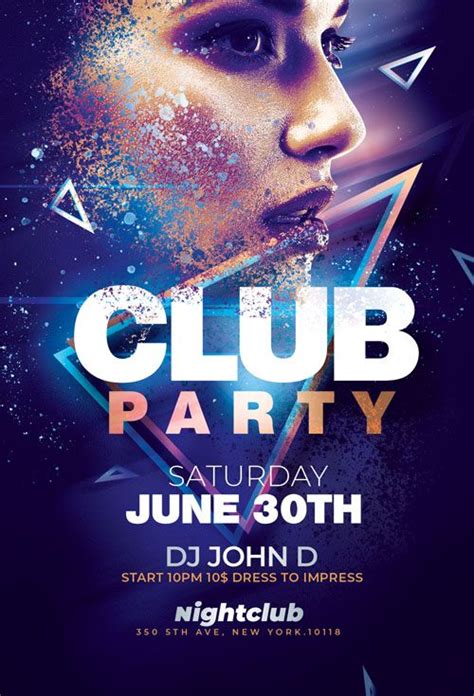 NightClub Party Flyer Photoshop Template - Creative Flyers | Party design poster, Party flyer ...