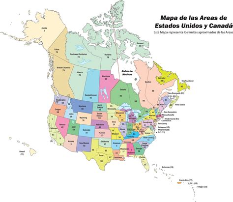 Mapa de estados unidos y canada