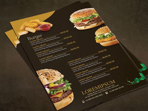 free Fast Food Menu template on Behance | Food menu template, Fast food menu, Free fast food