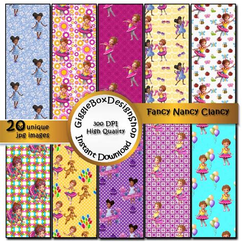 Fancy Nancy Clancy Party Printable Stationary Card Making | Etsy