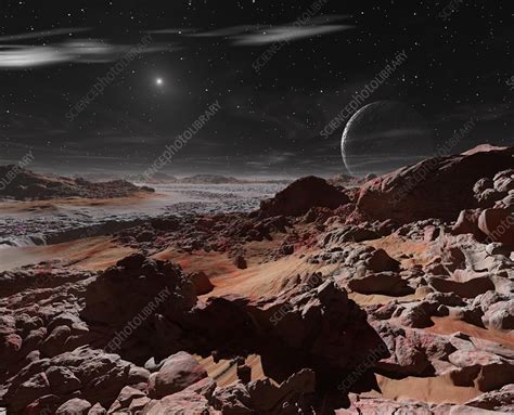 Pluto's surface, illustration - Stock Image - C054/1287 - Science Photo Library