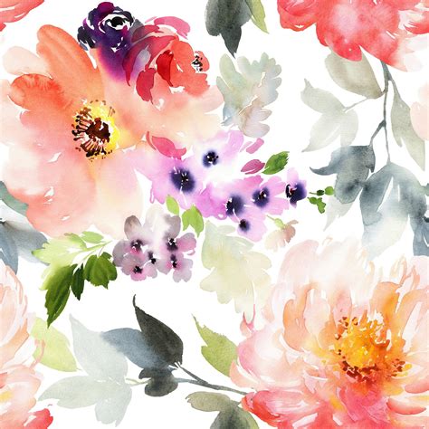 Watercolor Summer Flower Wallpaper | Watercolor flowers pattern, Abstract watercolor flower ...