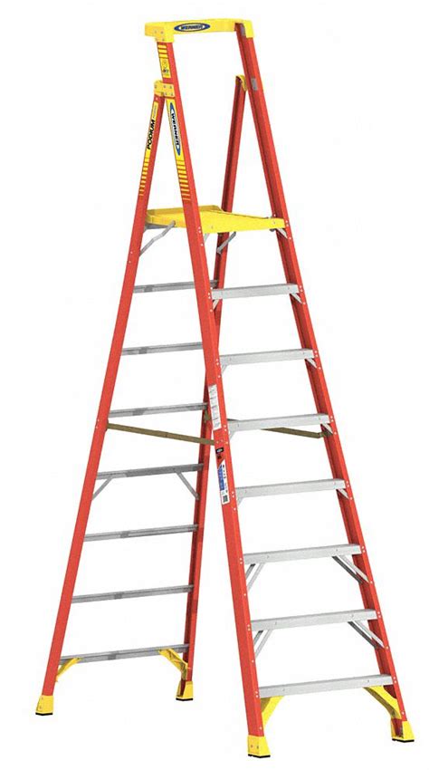 WERNER, 11 ft Ladder Ht, 8 ft Platform Ht, Podium Stepladder - 20KJ29|PD6208 - Grainger