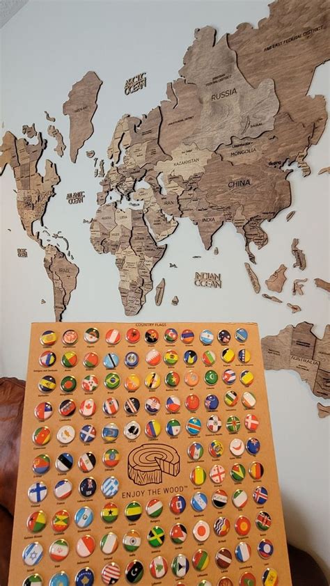 Flags Push Pins for Wood World Map by Enjoy the Wood - Etsy | Wood world map, Handmade flags ...