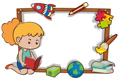 Reading Books Clip Art Border