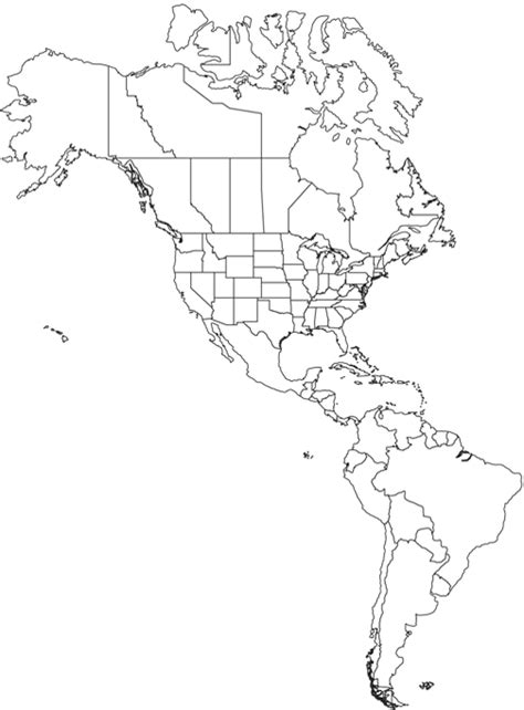 Americas Outline Map - Worldatlas.com | North america map, America map, South america map