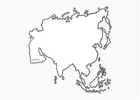 Asia Map - Asia Physical Map Outline, HD Png Download , Transparent Png Image - PNGitem