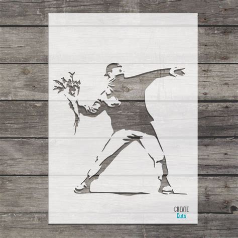 Banksy Flower Thrower STENCIL for Room Interior Decor / Not a | Etsy