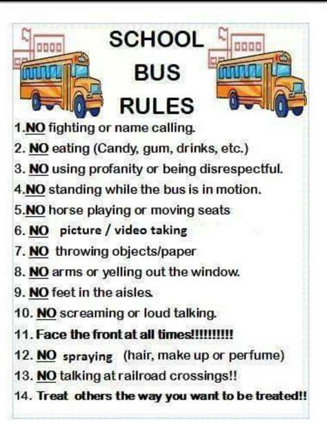 School bus rules | School bus safety, Bus safety, School bus driving