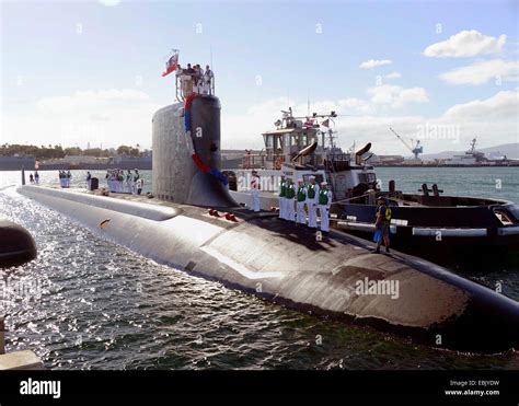 US Navy Virginia-class attack submarine USS Mississippi arrives at Joint Base Pearl Harbor ...