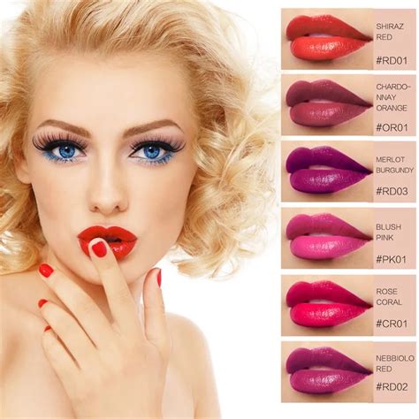 Lipstick Red Wine Lip Tint 6 Colors Dye Liquid Lipstick Matte Nourish Lip Gloss Lip Stain ...