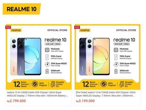 Update Harga HP Realme 10 Terbaru dan Spesifikasinya, Desember 2022