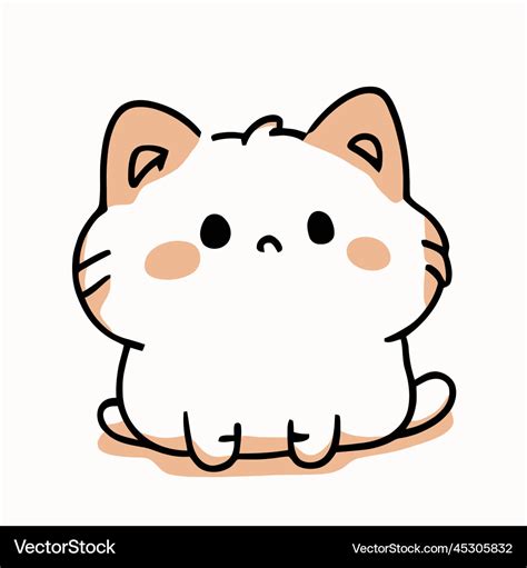 Cute cat kawaii chibi drawing style Royalty Free Vector