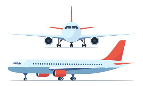 Large passenger airplane front and side view. Vector illustration. 15412045 Vector Art at Vecteezy