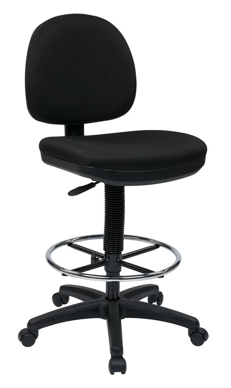 Lumbar Support Drafting Chair - Black - Work Smart - Contemporary ...