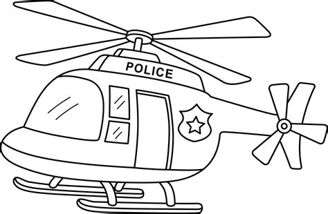 Police Helicopter Isolated Coloring Page for Kids 22463848 Vector Art at Vecteezy