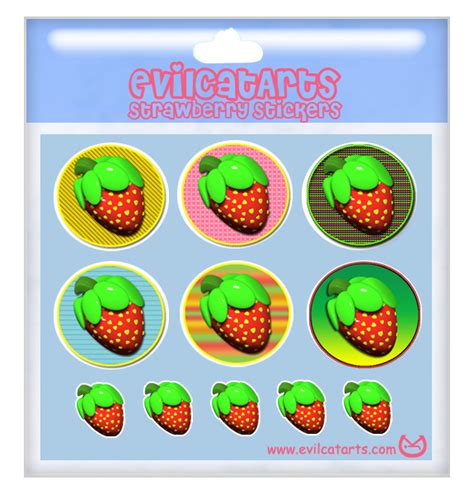 Strawberry Stickers Sheet by EvilCatArts on DeviantArt