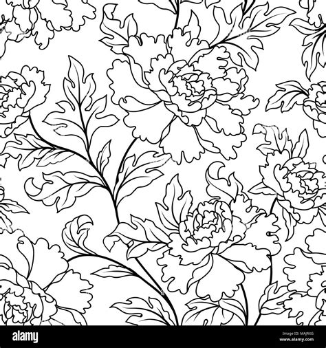 Line Drawing Flower Pattern