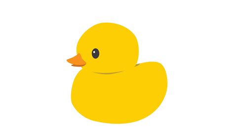 Yellow rubber duck clipart. Simple cute yellow duck toy flat vector illustration. Inflatable toy ...