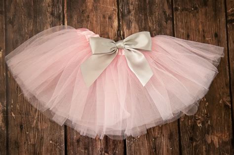 Light Pink Baby or Toddler Tutu With Silver Satin Removable or | Etsy