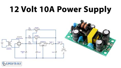 12 Volt 10 Ampere DC Power Supply Circuit