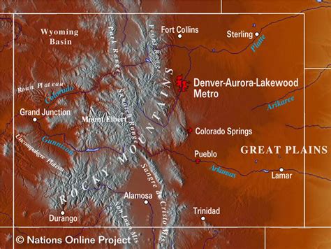 Map of the State of Colorado, USA - Nations Online Project