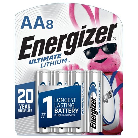 Energizer Ultimate Lithium AA Batteries (8-Pack), 1.5V Lithium Double A Batteries L91SBP-8 - The ...