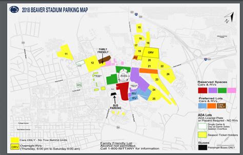 Penn State Football Parking Green Lot Map - Printable Map