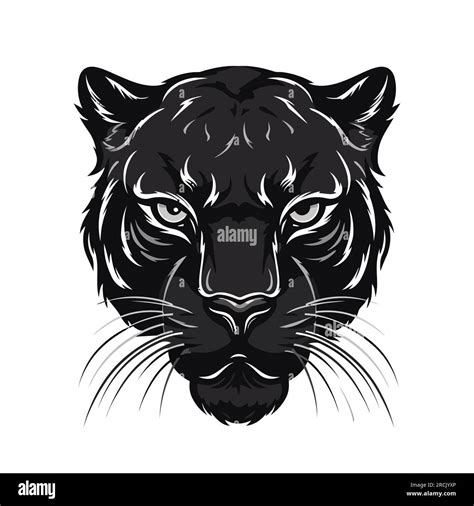 Panther head logo design. Abstract drawing panther face. Cute panther face isolated. Vector ...