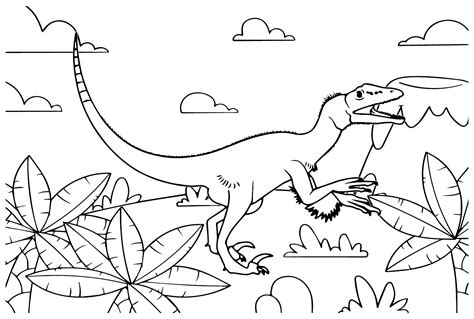 Utahraptor to Color - Free Printable Coloring Pages