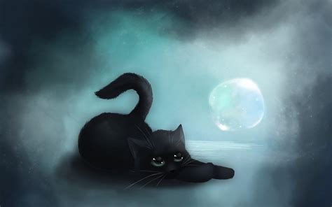 Cat and Moon Wallpapers - Top Free Cat and Moon Backgrounds - WallpaperAccess