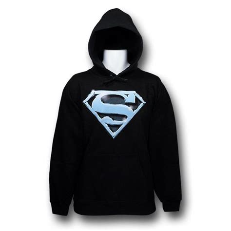 Superman Blue Steel Symbol Black Hoodie