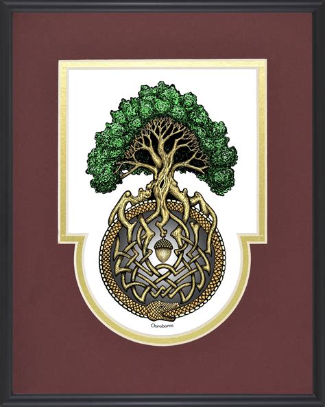 Ouroboros Tree- Framed Digital Art Print - 8 x 10