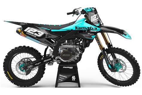 Custom dirt bike Graphics kit yamaha YAMAHA BUD RACING BLACK|CYAN | custom-graphics-mx