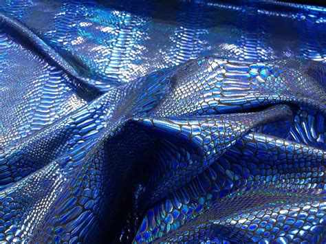 Iridescent Snake Skin Print on Nylon Two Way Stretch Spandex Fabric By The Yard