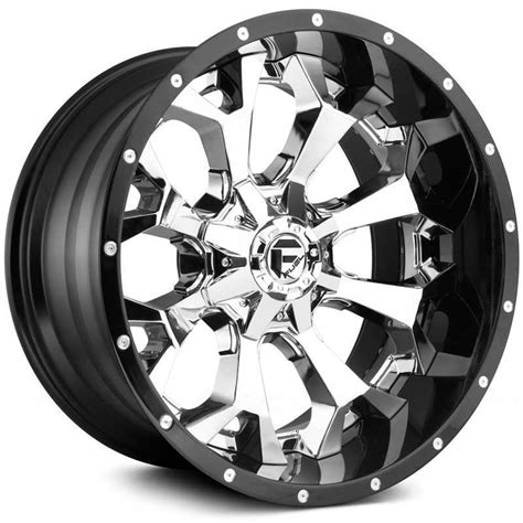 20x10 Fuel Offroad D246 Assault Chrome w/ Gloss Black Lip REV Wheels ...