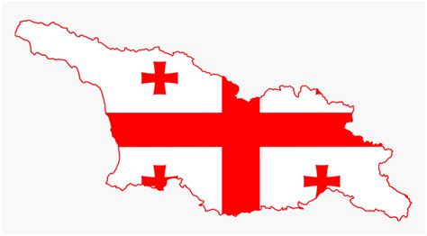 Map Georgia Country Flag, HD Png Download - kindpng