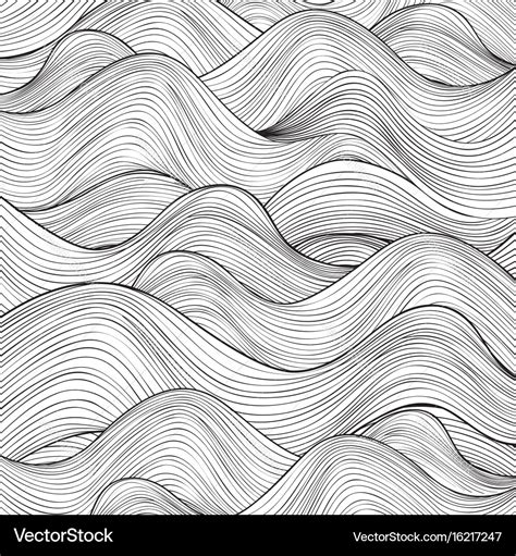 Wave line pattern sea water texture abstract Vector Image