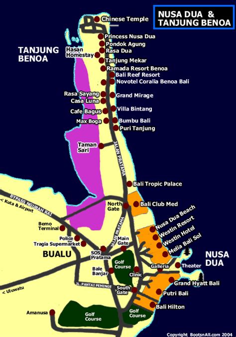 Detail Nusa Dua Map for Holidays Lover | Bali Weather Forecast and Bali Map Info